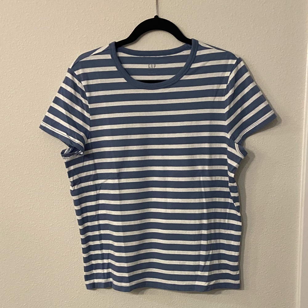GAP Factory Blue and White Striped Tee